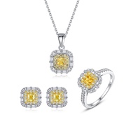 Bộ Trang Sức Bạc Kim Cương Nhân Tạo Moissanite Ánh Vàng - BDM2303 - Bảo Ngọc Jewelry