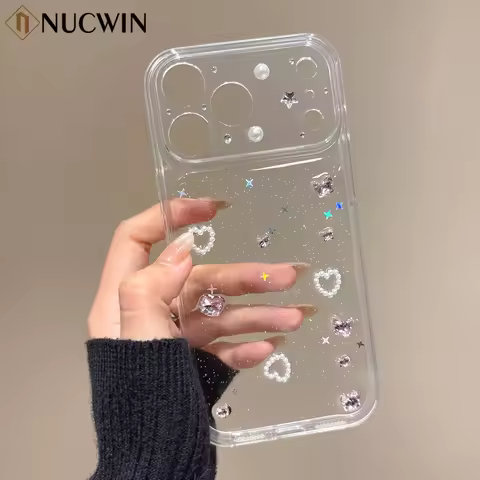 Butterfly Diamond Transparent Phone Case for iPhone 17 Pro Max 16 15 14 13 12 Pro Max 11 Heart-Shape