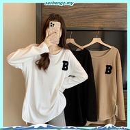 Waffle T Shirt Plus Size Women Long Sleeve Baggy Shirt Slimmer Look Baju Perempuan Lengan Panjang