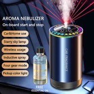 Car Aroma Diffuser Nebulizer Essential Oil Home Wireless Nebulizer Ultrasonic Aroma Aromatherapy Diffuser USB Rechargeable Car Starry Sky Lamp Colorful lights Perfume Diffuser