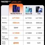 mobile flash◈TECNO POVA 3 Launch | 6G+128G | G88 | 7000mAh Mega Battery | 33W Flash Charge | 6.9 FHD