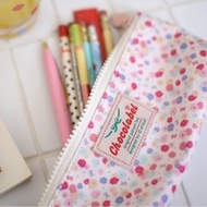 韓國【Afrocat】Oilcloth pouch P (Pink Floral) 復古娃娃筆袋