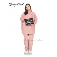 AKULA Jas Hujan Setelan HOODIE Pria Wanita Bahan PVC anti rembes new