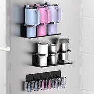 EASTTOWEST Magnetic Cup Holder for Fridge 6 Slots Universal Water Bottle Organizer Rack with Hooks f