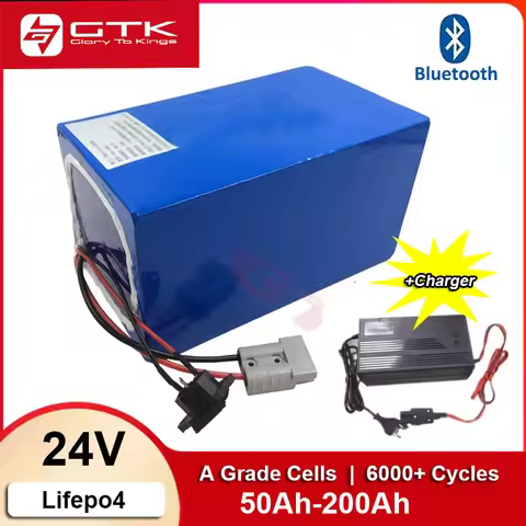 GTK 24V 100Ah Lifepo4 24V 200Ah 150Ah 120Ah 80Ah 60Ah 50Ah Lithium Iron Phosphate Battery for RV UPS