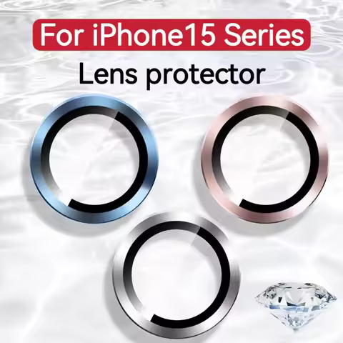 Camera Protector Metal Ring For iPhone 16 Pro Max Tempered Glass Ring Rear Lens Cover iPone 15 Pro P