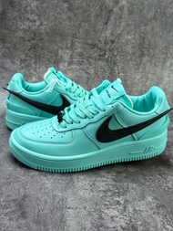 💥現貨💥 限量爆款夢幻 Tiffany 藍 AMBUSH x Nike Air Force 1 Low 休閒運動板鞋 | 男女情侶同款 | 加長外延黑Swoosh設計 | 柔軟皮革減震百搭|