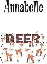 Annabelle - Deer: Cover Style - Personalized Name Notebook | Wide Ruled Paper Notebook Journal | For