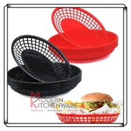 (MKitchenware)French Fries Serving Tray Oval Plastic Fast Food Basket Picnic Fries Paper Sandwich Pa