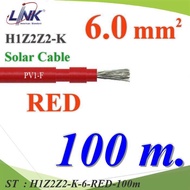 100 Meters PV Wire H1Z2Z2-K 1x6.0 Sq.mm. DC Solar Cable Cell RED Model H1Z2Z2-K-6-RED-100m