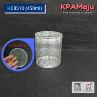 Balang HC8510 (450ml) Crystal Clear Cap - Balang Plastik, Balang Kuih Raya, Bekas Cookies, Plastic Jar, Home Made Use
