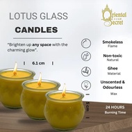 Oriental Secret - 24 Hours Lotus Glass Candle / 1 pc / Red / Yellow