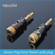 10pcs Nakamichi Speaker Wire-Free Soldering Banana Plug Home Theater Audio Plug Terminal Thread  Pur