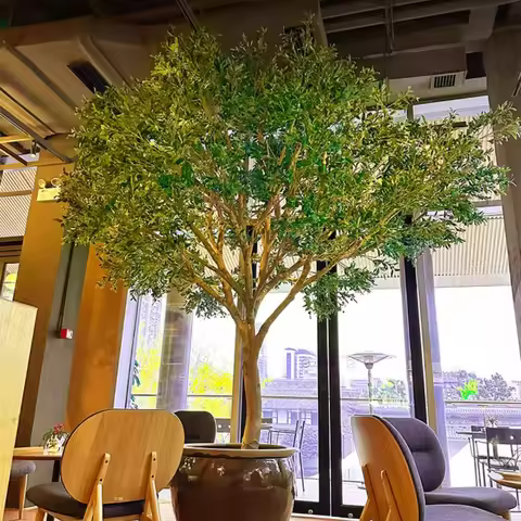 Simulation of Olive Tree Large Floor-Standing Bionic Green Plant Landscape Decoration Window Landsca