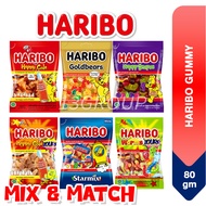 Haribo Gummy Candy Goldbears Happy Grapes Starmix (Assorted), 80g