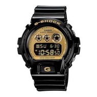 CASIO卡西歐G-SHOCK 金色三眼錶盤 多功能 防水防震 戶外運動男士腕表DW-6900CB-1 黑色 1塊