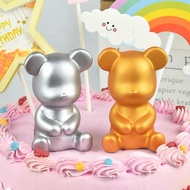 Bear Cake Topper Cute Teddy Bear Doll Birthday Cake Decoration Kids Action Figure KAWS Bearbrick