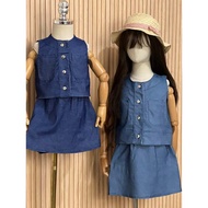 Bianca Denim terno for kids for 1yr old up to 9 yrs old