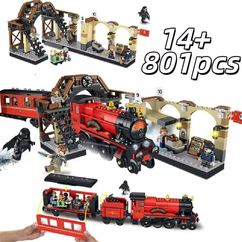801pcs Magic Movie Series Express Train Creative and Versatile 75955 Creative Building Assembly Bric
