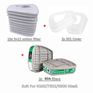 6001/6002/6004 Filtering Box 5N11 Cotton Filter Replaceable For 3M 6200/7502/6800 Gas Mask Chemical 