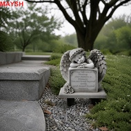 MAYSHPH Garden Angel Statue, Commemorative Design 5.11x7.8in Angel Tombstone Plaque, Sentimental Gre