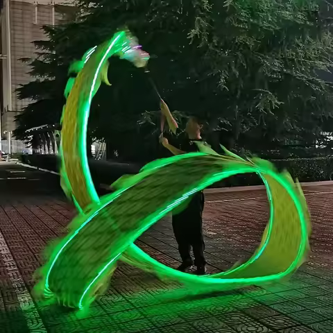 3D Lighting Chinese Dance Dragon Set 6/8/10m Outdoor Fitness Stage Performance Props New Year Gift F