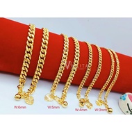[VJ]Cop916 Bracelet "Curb Sand" 999.9 Gold Plated W:3mm - 6mm Bracelet <Rantai Tangan Mesin Pasir>
