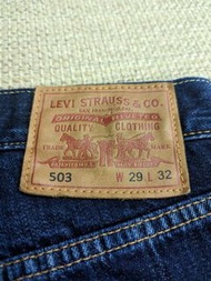 Levi's 503深藍色刷色牛仔長褲 AB窄管褲 29 S號