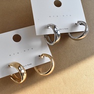 JUSHI 925 Silver Pin Fashion Elegant Geometric Hoop Earrings Gift Women Accessories Jewellery