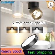 CHENBEN Led Downlight 3 Colors Change Mini Pin Light 5W 7W 10W 15W 25W Ceiling Light Spot Light Aluminum Surface Mounted Spotlight Ceiling Lamp Home Indoor Lighting Fixture