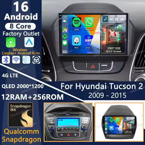 Android 16 Car Radio For Hyundai Tucson 2 Lm Ix35 2009 - 2015 Multimedia Video Player BT 4G LTE 5G W