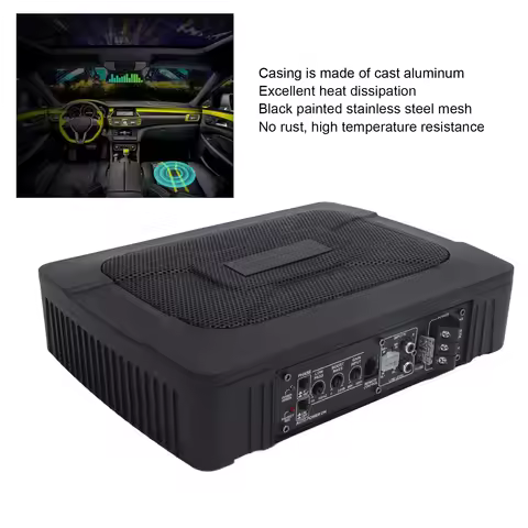 6 X 9in Underseat Powered Subwoofer Built in Amplifier 150W RMS Ultra Thin Slim Active Subwoofer Car