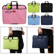 QIUJUU File Folder Zipper Business Documents Big Capacity Canvas Durable Handbag
