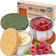 Everusely Mini 3x1.7 oz Leakproof Salad Dressing Container To Go, Stainless Steel Small Condiment Co