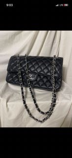 Authentic Vintage Chanel Classic Flap Medium Black Caviar Silver Hardware – 2005 Gem! (Serial 204517