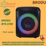 Brudo BTS-1739/1783/1989 bluetooth karaoke speaker with RGB dynamic lighting effect portable speaker