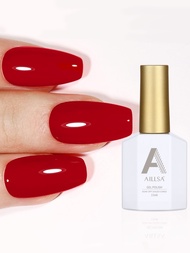 AILLSA 15ml/1pc Red Gel Nail Polish Soak Off UV/LED Gel Nail Polish, Suitable For Beginners DIY At H