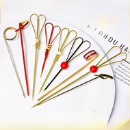 Burger Sushi Bamboo Stick Cocktail Art Decoration Stick Dessert Rock Candied Gourd Stick Disposable 