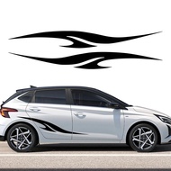 2PCS Car Side Stripe Cool Racing Stickers For Hyundai Tucson i40 i30 i10 i20 IX35 IX20 Auto Vinyl Fi