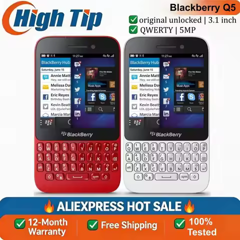 Unlocked Original Blackberry Q5 4G 3.1" 2GB RAM 8GB ROM 5MP+2MP WIFI GPS q5 phone QWERTY Keyboard Bl