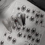 Dark Spider Web Nail Art Accessories Stickers Retro Halloween Hollow Embossed Spider Web Nail Adhesi