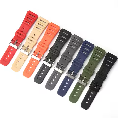 CA53W Replacement Resin Watch Band For Casio CA-53W CA-61W FT-100W W-520U W-720 W-720G-9 Black Watch