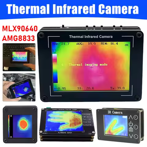 Thermal Infrared Camera MLX90640 AMG8833 Infrared Sensor -40℃ to 450℃ Digital Infrared Thermal Imagi