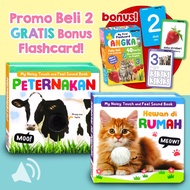 My Noisy Touch and Feel Sound Book HEWAN (ada tekstur sensorik & suara hewan) - baby sensory book -