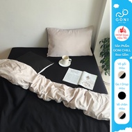 GONI CHILL duvet cover set in Beige and Black - Elastic bed sheets 4-25cm high, sizes 1m, 1m2, 1m4, 