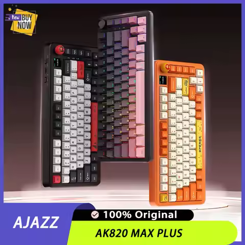 AJAZZ AK820 MAX Plus Tri Mode Mechanical Keyboard Gasket Hot Plug Gaming Keyboard TFT Screen 8000mAh