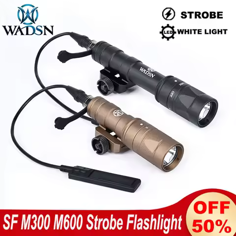 Strobe Flashlight Surefir SF M300 M300W Scout Light WADSN Tactical Torch M600 M600W LED White Lamp H