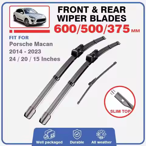 Front Rear Windscreen Wiper Blades For Porsche Macan MK1 95B 2014 - 2023 S GTS Turbo Sports Chrono A