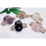 Ready Stock*Korean Style Fashion Pearl Rose Large Hair Claw Clip 11cm Hair Clip Hair Accessories潮流时尚