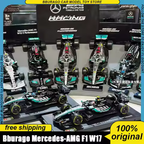 Bburago 1:43 Mercedes-Amg F1 W17 Formula 1 Racing Car Model Russell 63# Antonelli 12# Static Alloy D